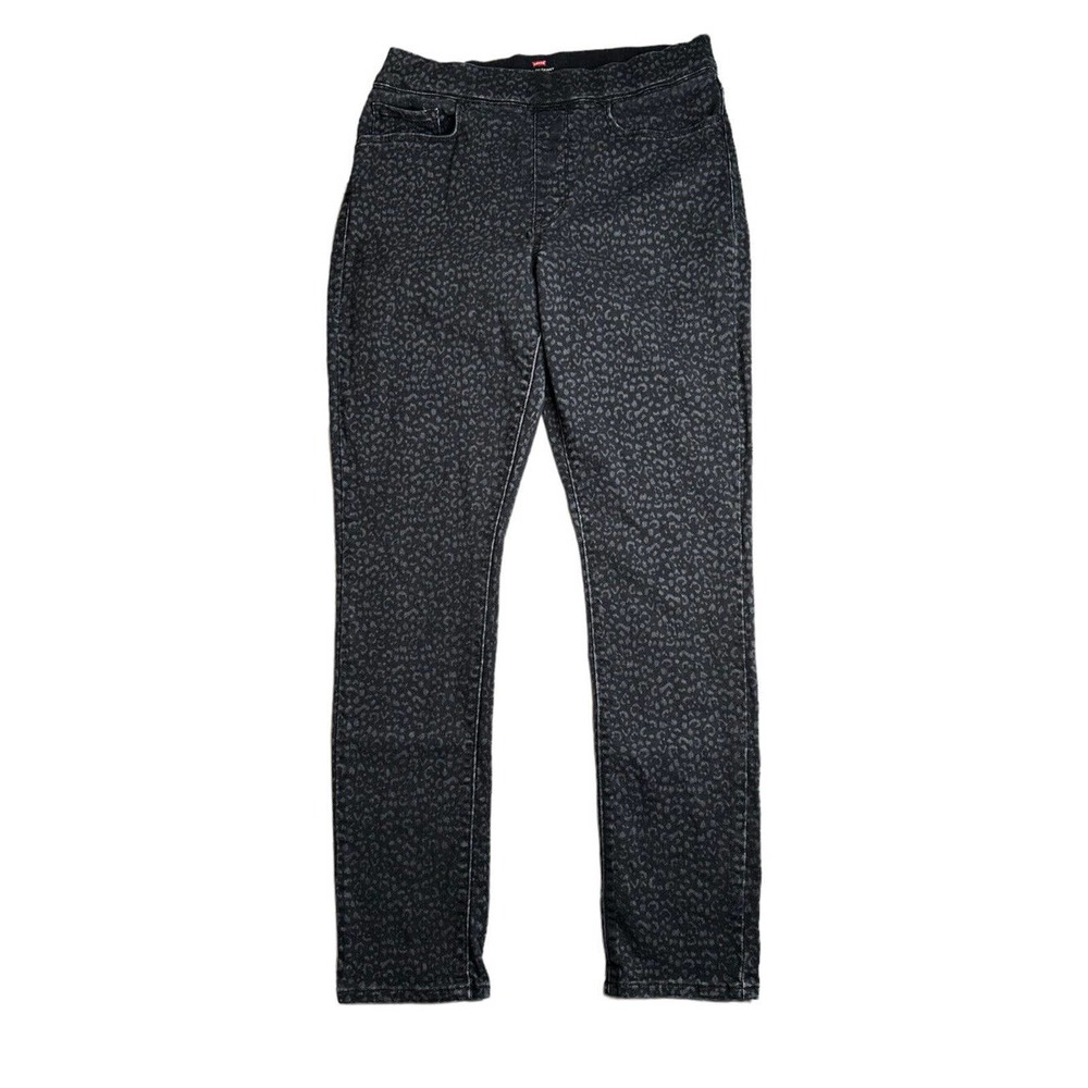 Womens‎ Levis Pull On Skinny Jeans Leopard Cheetah Print Black Charcoal Size 10
